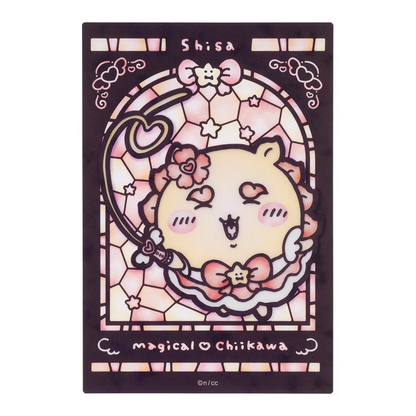Chiikawa 吉伊卡哇｜Magical Chikawa Stained Glass Style Clear Card魔法少女系列彩色玻璃窗亚克力可爱角色透光卡片｜约H148×W100mm