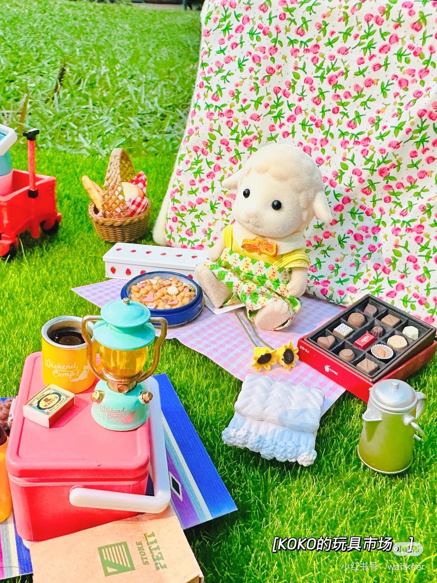 SylvanianFamilies森贝儿家族｜Sheep Family绵羊家族一家四口植绒站宝套组/玩具/过家家5619