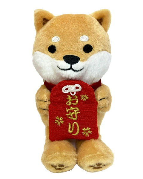 Friendshill友山｜超可爱黑柳柴犬抱御守毛绒玩偶/公仔/S号｜约14×9×7.5cm