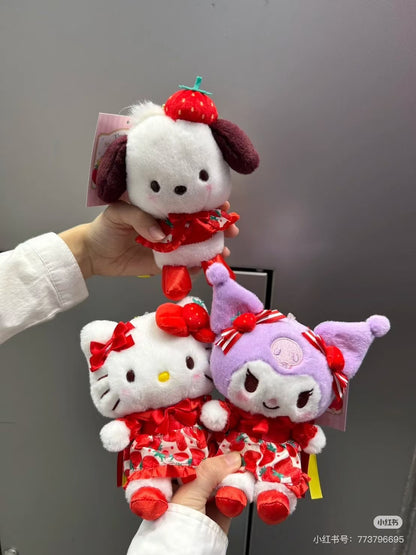 【limit 1】Sanrio｜Ichigo Shimbun 50th Anniversary Mascot Holder /Plush Keychain｜13×6×10.5cm approx.