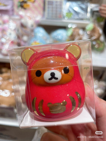 Rilakkuma轻松熊｜Mini Darumakkuma New Year Ver. San-X新年迷你红达摩陶瓷摆件｜约60 x 55 x 45mm