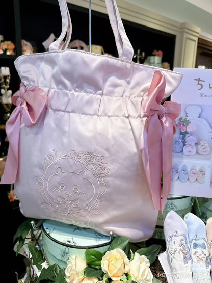 chiikawa｜Maison de FLEUR Embroidered Double Ribbon Tote Bag｜H450×W420mm approx.