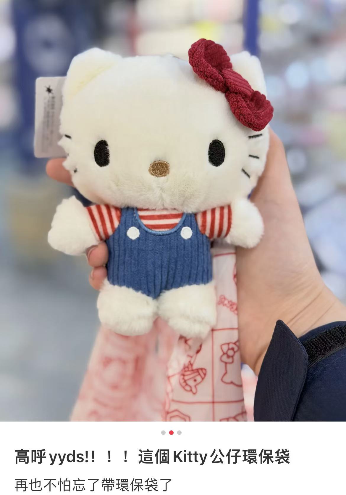 Hello kitty｜Classic Plush Eco Bag Mascot Holder /Plush Keychain｜8.0 x 11.0 x 15.0cm approx.