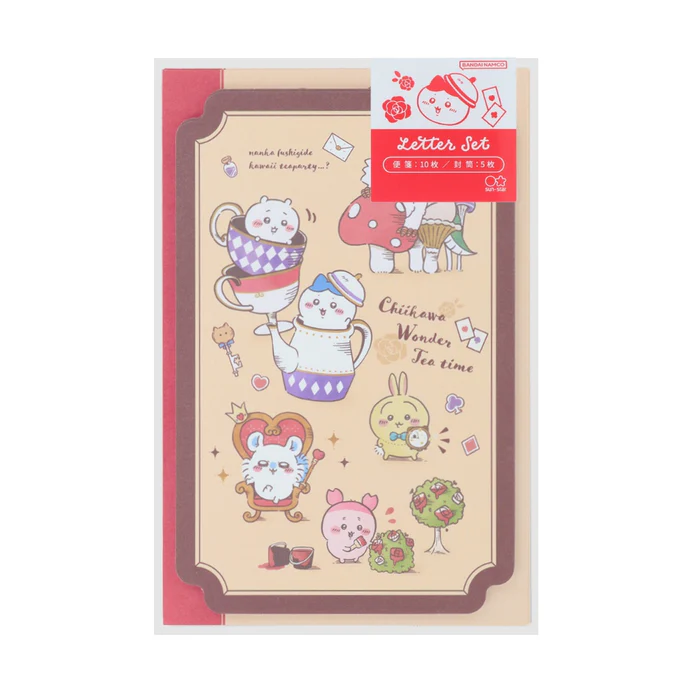 Chiikawa 吉伊卡哇｜Wonder tea time爱丽丝梦游仙境下午茶系列信封信纸套装｜约H147 x W97 x D3mm