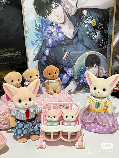 SylvanianFamilies森贝儿家族｜Fennec Fox Family耳阔狐一家四口双胞胎套组/玩具/过家家5696
