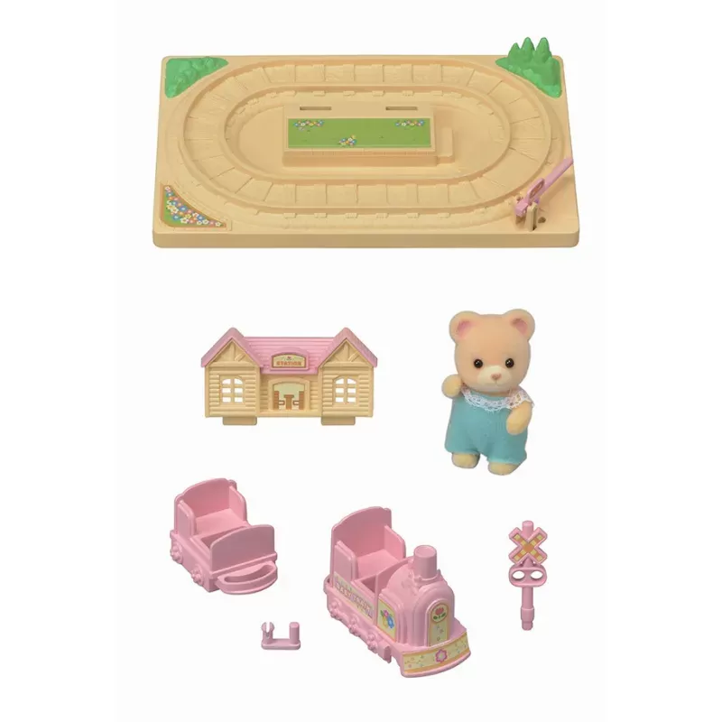 SylvanianFamilies森贝儿家族｜ Baby Choo-Choo Train快乐小火车+Bear Baby蜜熊宝宝套组/玩具/过家家5320