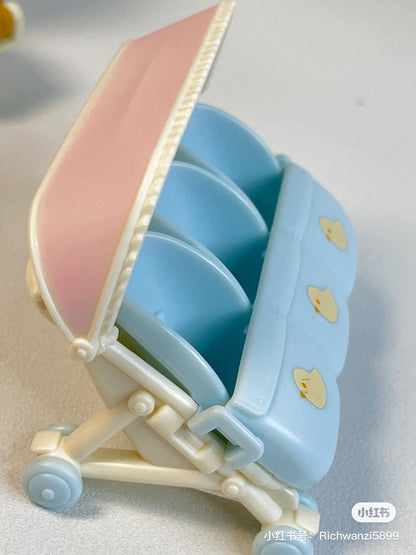 SylvanianFamilies森贝儿家族｜Triplets Stroller三胞胎小鼻嘎婴儿推车/玩具/过家家/不含公仔5533