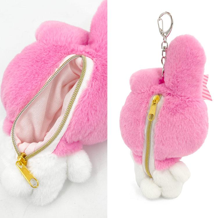 Sanrio｜Pink Black Party Mascot Holder /Plush Keychain Pouch｜H17 x W15 x D5.5cm approx.