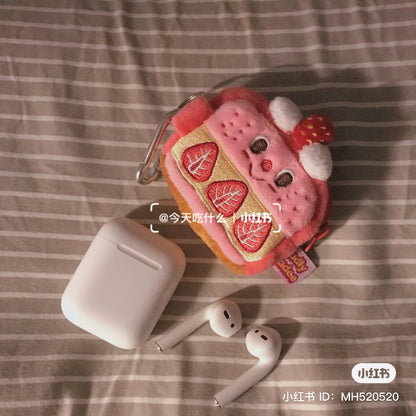 Gladly gladee｜草莓/柠檬芝士蛋糕无线耳机手袋零钱包/Airpods收纳袋/耳机包｜约70 x 65 x 25 mm