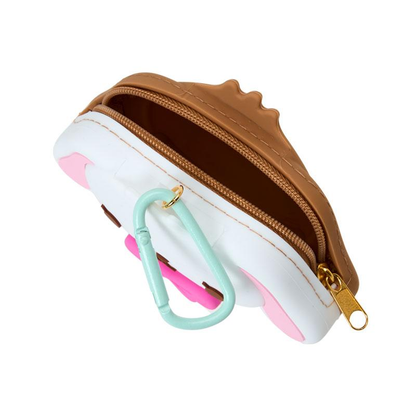 Sanrio｜Sugarbunnies Happy Birthday Biscuit Face-Shaped Silicone Mini Pouch｜11 x 4 x 7.5cm approx.