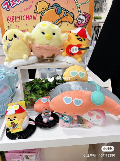 Sanrio三丽鸥｜ Original Mascot Holder - Kirimichan/Gudetama / Summer Festival夏日音乐祭三文鱼切片懒蛋蛋毛绒挂件/包挂｜約11.5 x 10.3 x 8.3cm