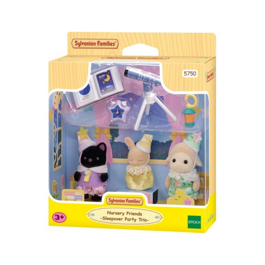SylvanianFamilies森贝儿家族｜Nursery Friends Sleepover Party Trio幼儿园伙伴睡前派对套组/玩具/过家家5750