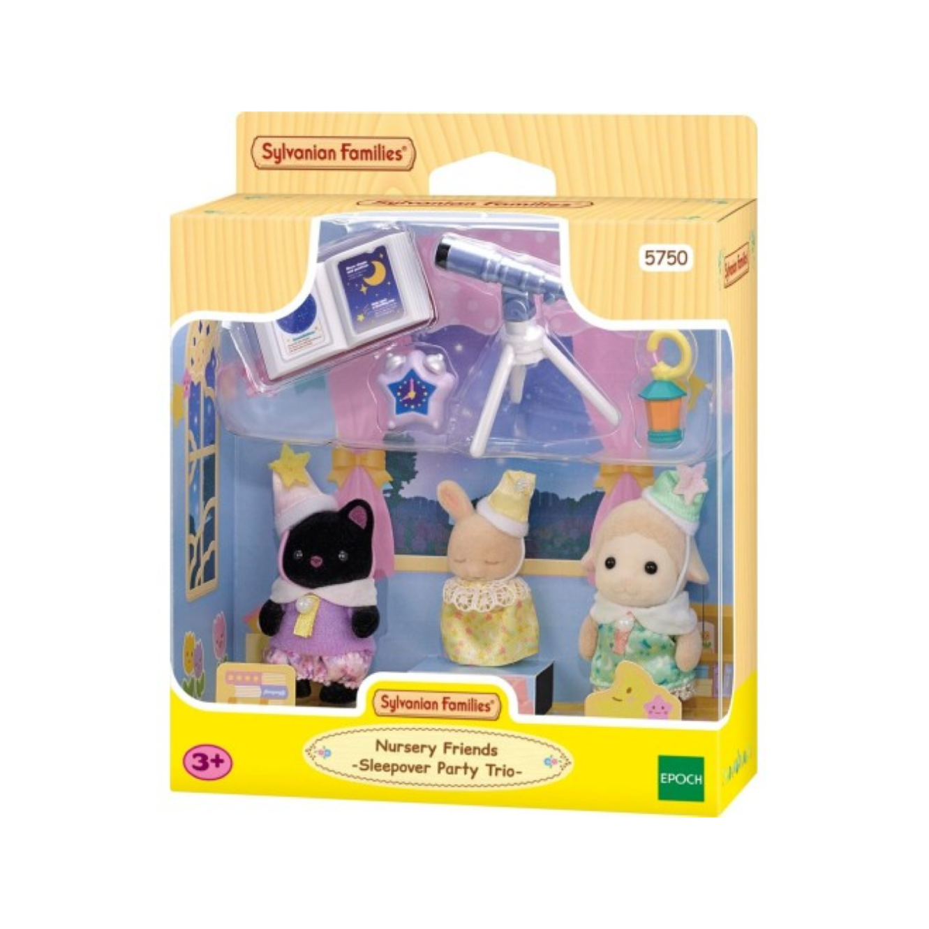 SylvanianFamilies森贝儿家族｜Nursery Friends Sleepover Party Trio幼儿园伙伴睡前派对套组/玩具/过家家5750