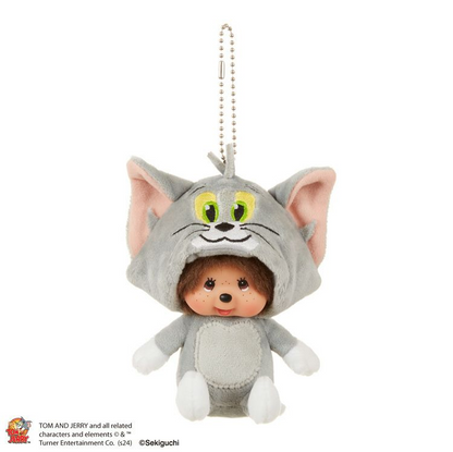 Monchhichi｜Tom &amp; Jerry x Monchhichi  Big Face Mascot Holder /Plush Keychain｜H13 x W10.5 x D7cm approx.