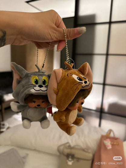 Monchhichi｜Tom &amp; Jerry x Monchhichi  Big Face Mascot Holder /Plush Keychain｜H13 x W10.5 x D7cm approx.