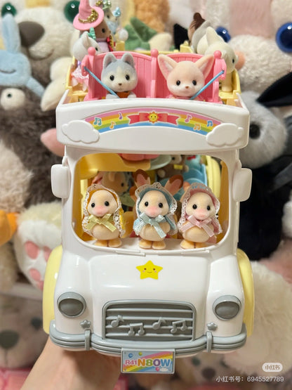 SylvanianFamilies森贝儿家族｜Rainbow Fun Nursery Bus 彩虹校车套组/不含玩偶/套组/玩具/过家家5744