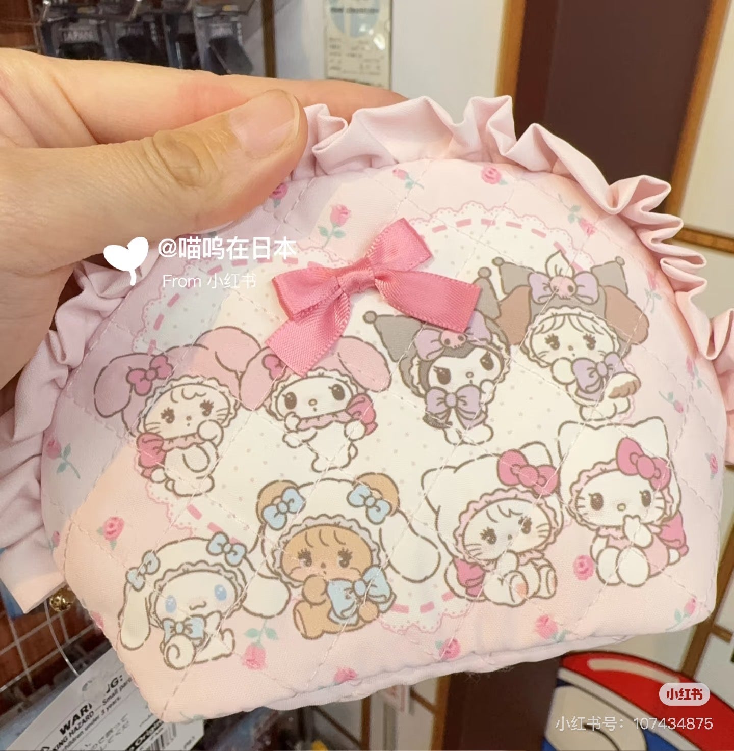 Sanrio｜Mikko Illustrations Characters Pouch｜13cm W x 7cm D x 9.5