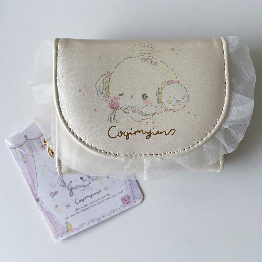 Sanrio｜Wallet - Cogimyun / Angel Play Party小麦云粉精灵天使系列珠光皮质感钱包/星星拉链扣｜约10.5×2.5×8.5cm