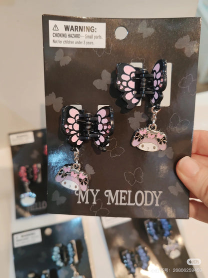 Sanrio｜Butterfly Swaying Charm Mini Hair Clip Set｜3×2.5×2.5cm approx.