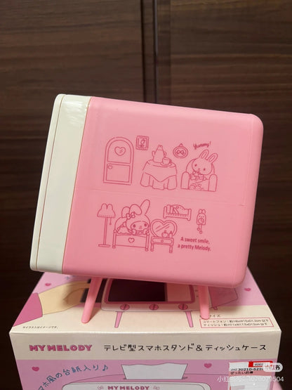 Sanrio｜TV-Shaped Smartphone Stand &amp; Tissue Case｜187×150×135mm approx.