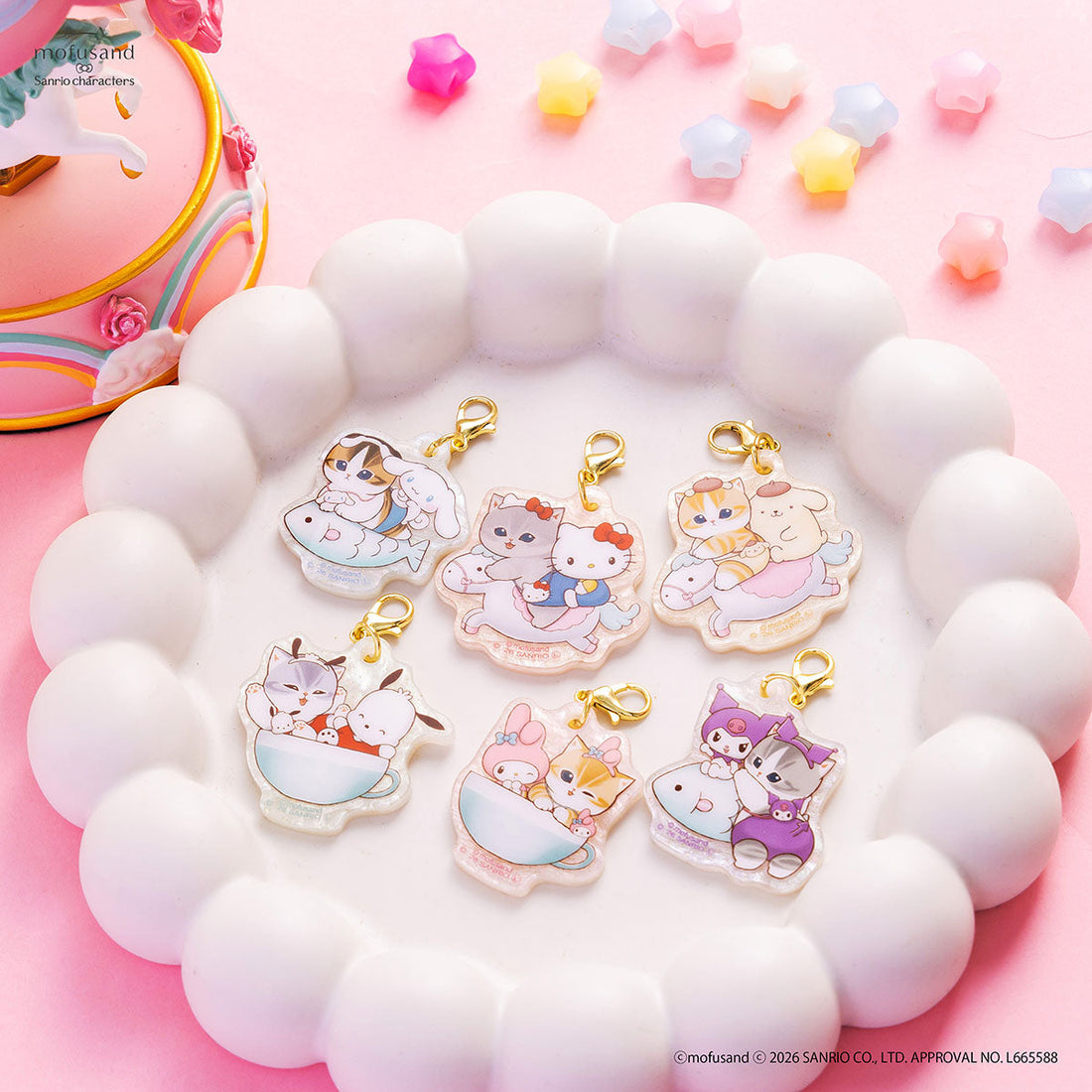 Mofusand｜Sanrio Characters Trading Marble Acrylic Charm mystery bag/blind box/All 6 types｜1pc