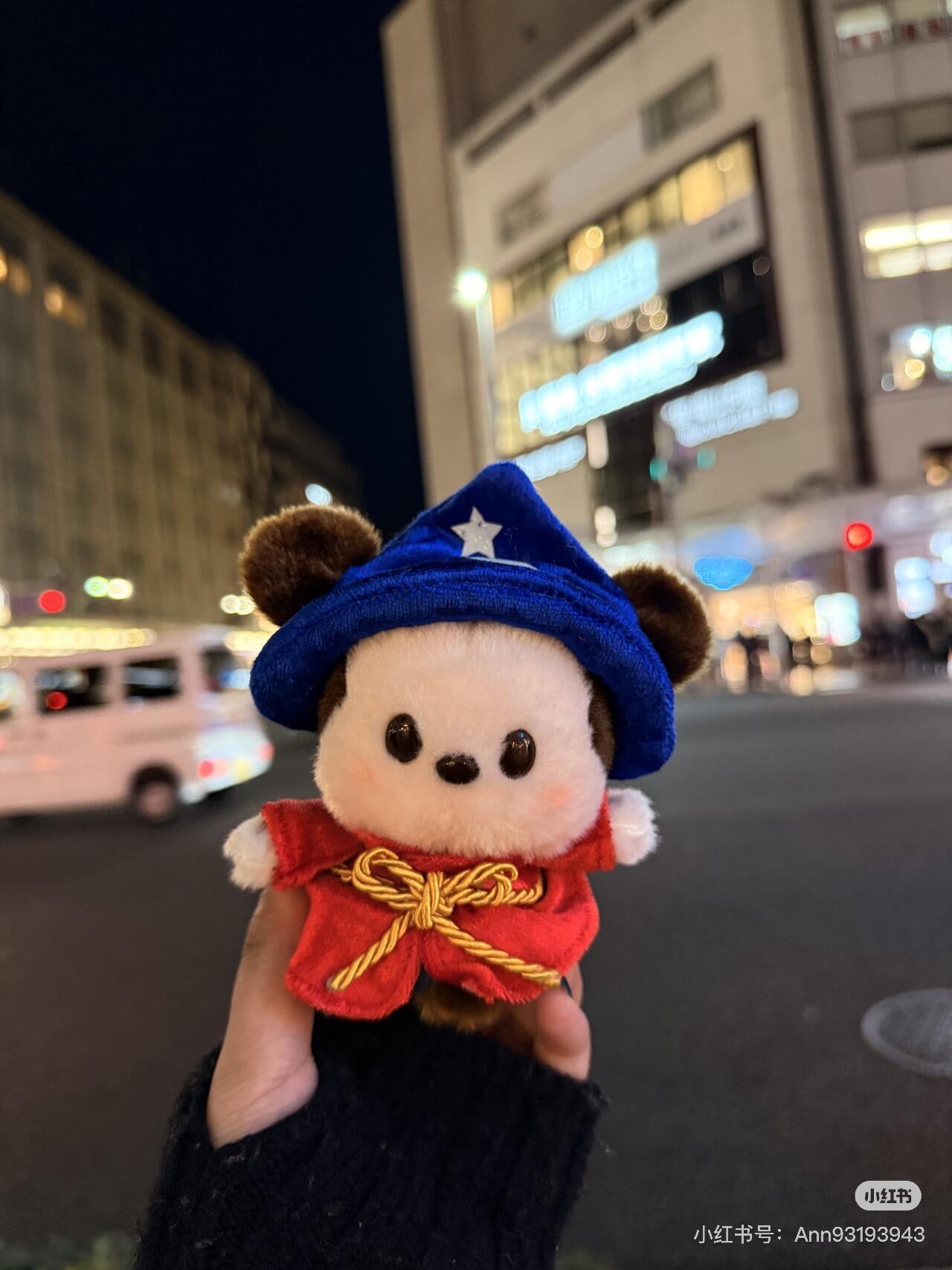 Disney迪士尼｜Walt Disney Fantasia2000 25th anniversary Mickey豆豆眼米奇幻想曲魔法师毛绒迷你玩偶/公仔｜约13×11×8cm