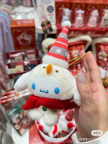 Sanrio三丽鸥｜Mascot Holder/ Christmas 2024圣诞限定可爱角色毛绒玩偶挂件/包挂｜约8.5×6.5×19cm