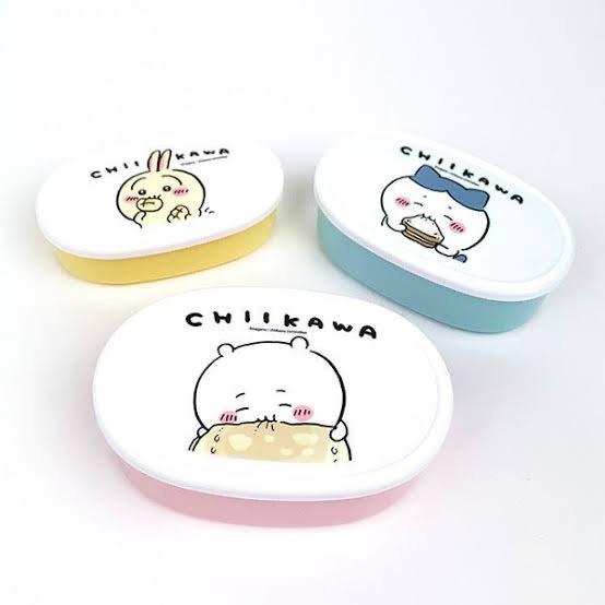 chiikawa｜抗菌耐热三合一饭盒/便当盒/洗碗机/微波炉可用/3个大中小可叠起收纳｜860ml/400ml?280ml?180ml