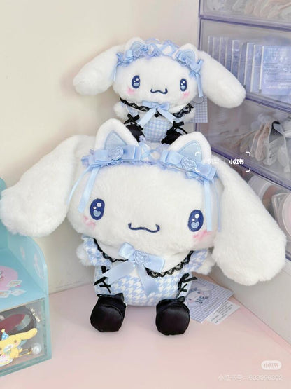 Sanrio三丽鸥｜ Dream Ribbon Plush Toy梦幻蕾丝蝴蝶结千鸟格女仆地雷系毛绒玩偶/公仔｜约 W17.5×D14×H24cm