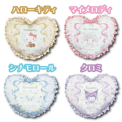 Sanrio｜心形爱心褶边抱枕｜约H34xW37xD10cm