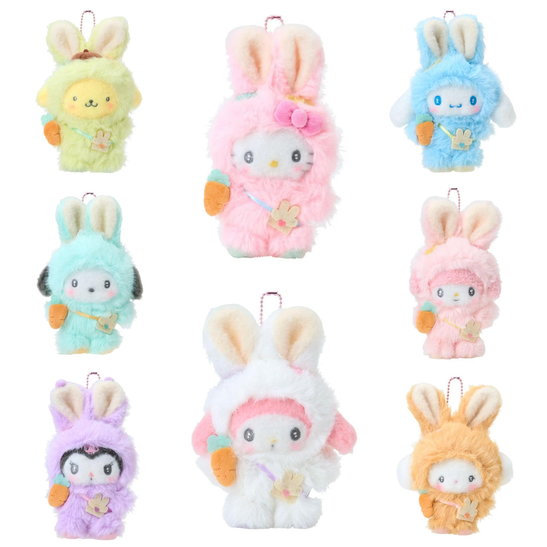 Sanrio｜Puffy Ear Rabbit Club Mascot Holder /Plush Keychain｜11×7×20cm approx.