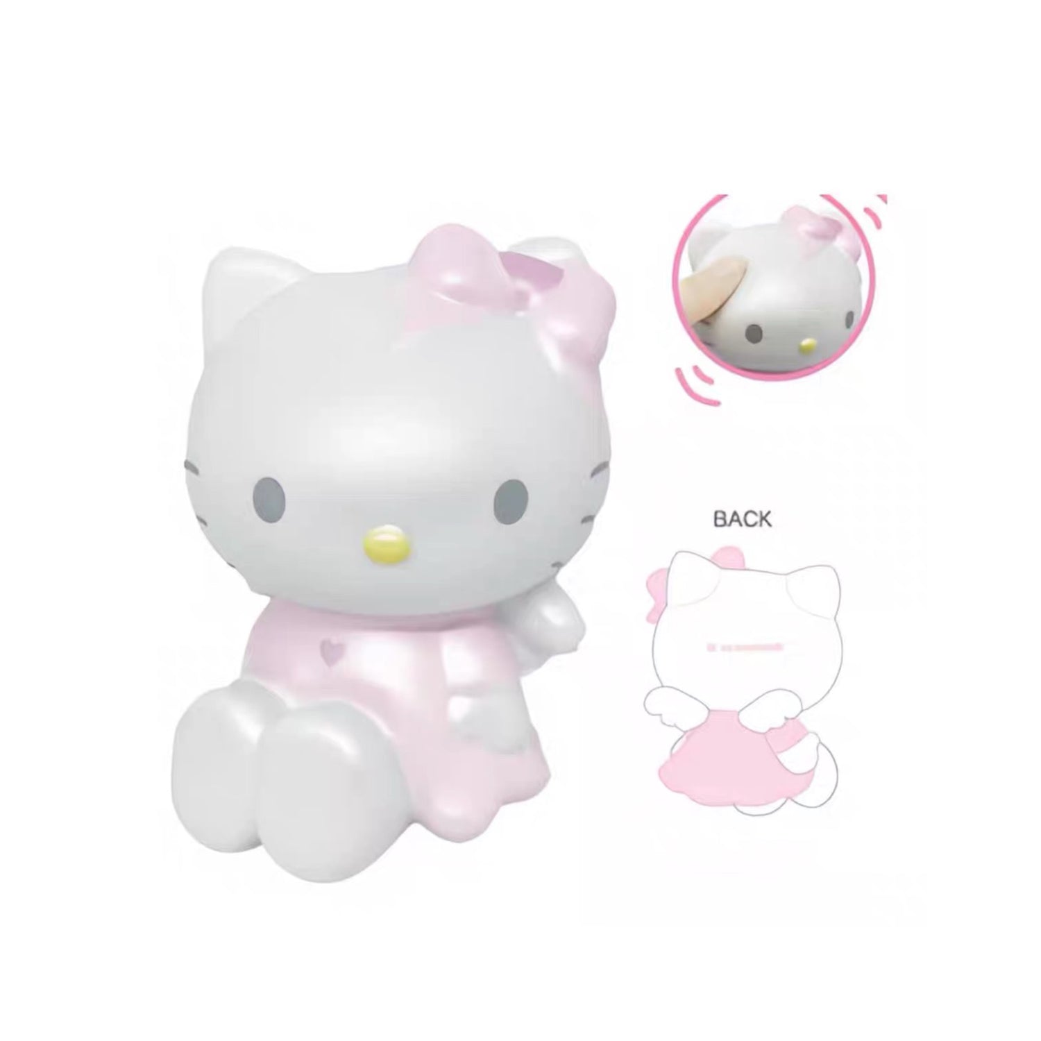 Sanrio｜粉粉天使爱神珠光摆件｜約103×W75×D71mm