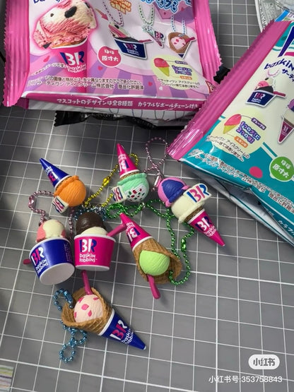 BANDAI万代｜Candy [Baskin Robbins 31 Ice Cream] Mascot Gummy Collection芭斯罗缤BR冰激淋软糖食玩盲盒/还有冰激凌挂链/全8种｜1枚入