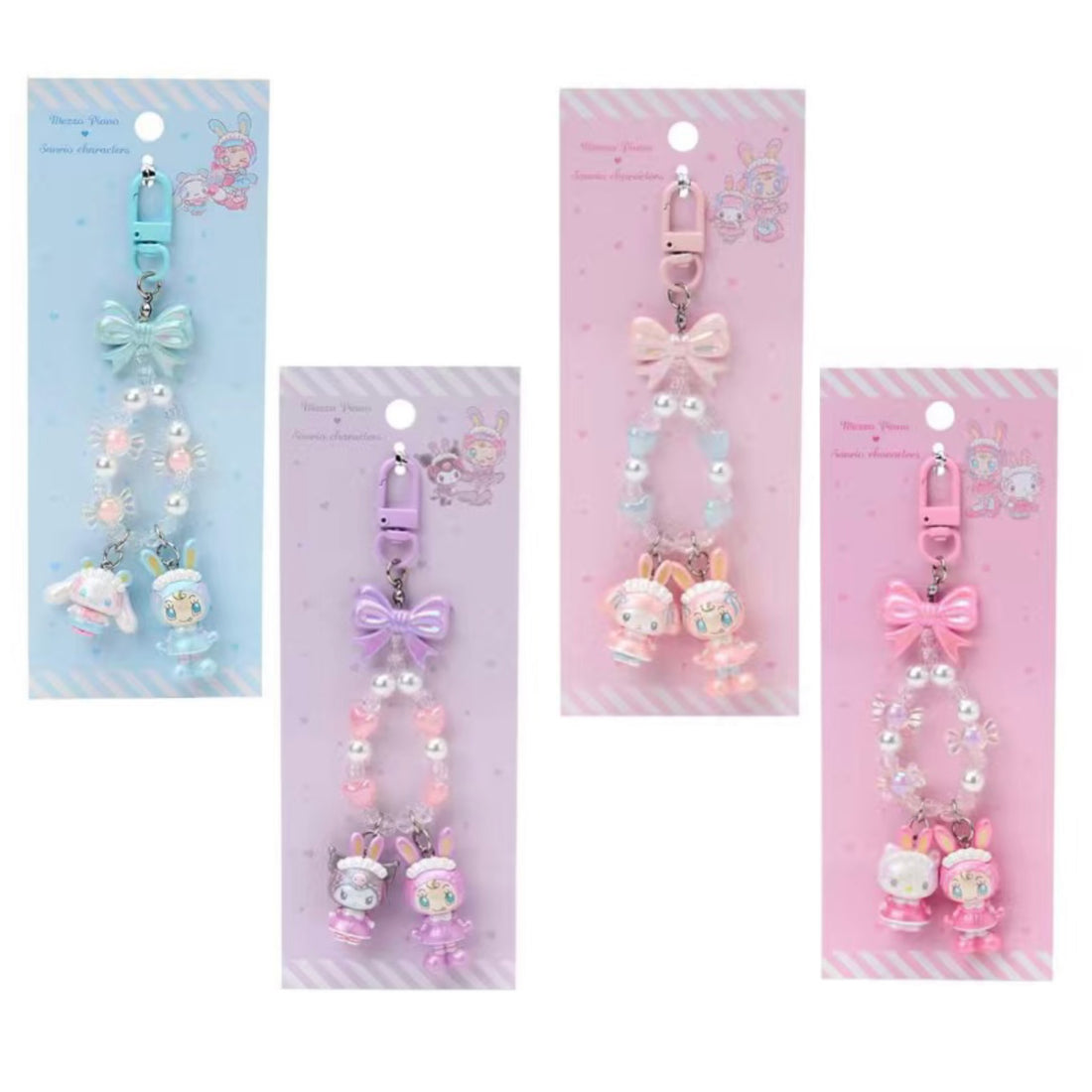 Sanrio｜Mezzo Piano Rabbit Characters Phone Holder Keychain with Key Ring Charm｜2×1.5×4cm approx.