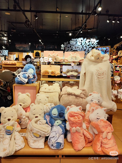 Disney ｜Blanket Tropical Pattern with Plush Toy东迪超好摸坐姿毛绒玩偶抱印花毯子/公仔/带毛毯｜约高 28 x 宽 20 x 深 21cm