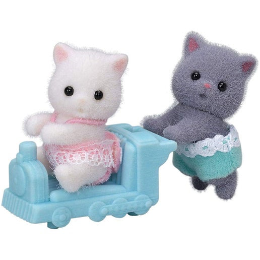 SylvanianFamilies森贝儿家族｜Persian Cat Twins 波斯猫双胞胎宝宝推车套组/玩具/过家家5457