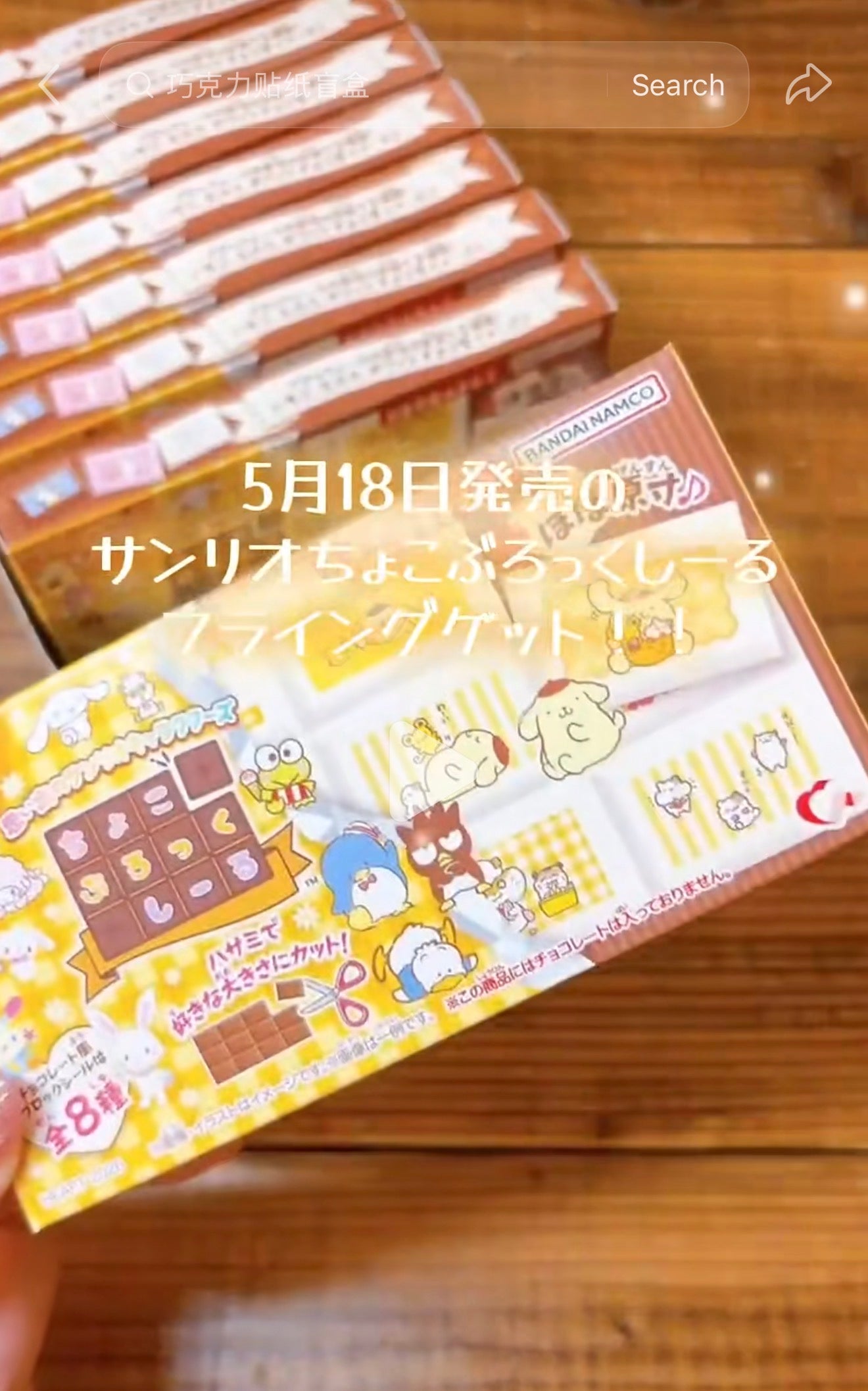 Sanrio｜Memories of Sanrio Characters Chocolate Block Stickers mystery bag/blind box/All 8 types｜1pcs