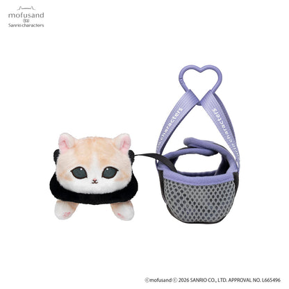 Mofusand｜Sanrio Characters Outing Cat in Bag Mascot Holder /Plush Keychain｜H140×W80×D140mm approx.
