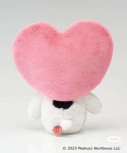 Snoopy｜阪急极少量限定/软乎乎粉爱心史努比+蓝爱心小黄鸟组合公仔/玩偶/爱心头套可取下/细节满分