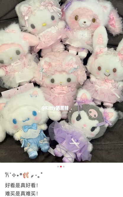 【limit 1】Sanrio｜White Cat Ballerina Mascot Holder /Plush Keychain｜9.5 x 6 x 13cm approx.