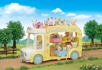 SylvanianFamilies森贝儿家族｜Rainbow Fun Nursery Bus 彩虹校车套组/不含玩偶/套组/玩具/过家家5744