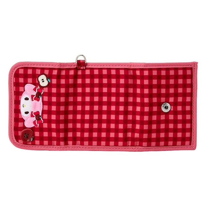Sanrio｜Autumn Apple Gingham Red Trifold Wallet｜11×2×8cm approx.
