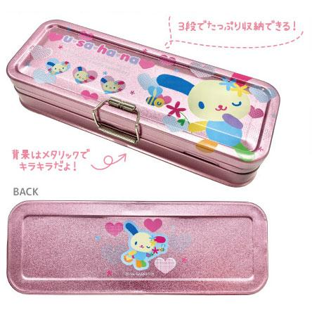 Sanrio｜Characters Usahana  Tin Pencil Case｜H38 x W200 x D70mm approx.