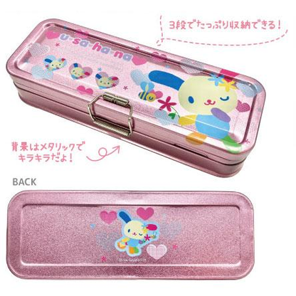 Sanrio｜Characters Usahana  Tin Pencil Case｜H38 x W200 x D70mm approx.