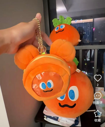 Disney｜halloween pumpkin Mickey Plush Keychain Pouch