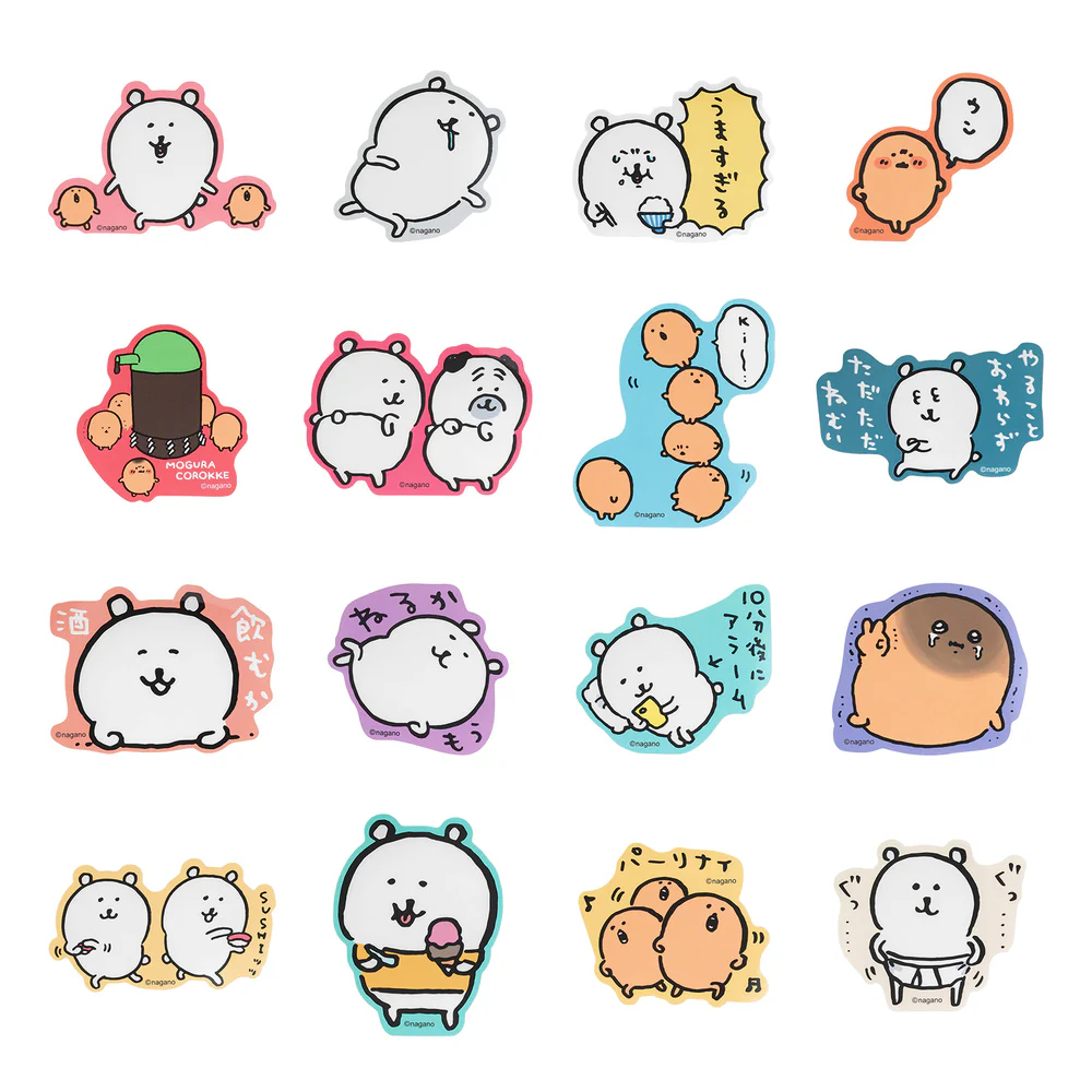 Nagano｜Joke Bear&amp;Mogura croquette Sticker mystery bag/blind box/All 16 types｜1pcs