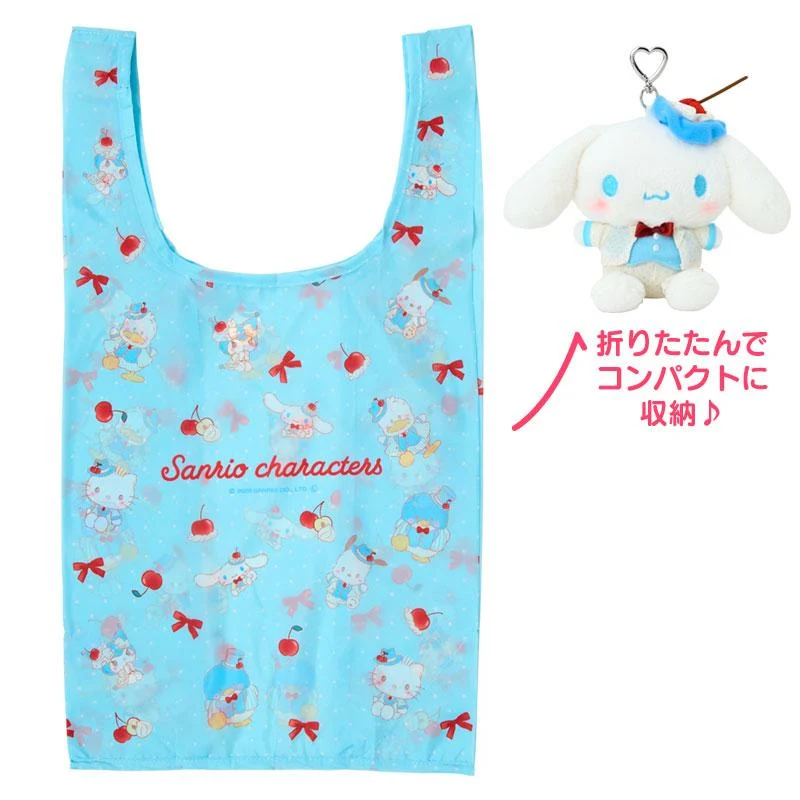 Sanrio｜Sweet Cakes Sky Blue Cherry Collection Plush Eco Bag｜13×11×16cm approx.