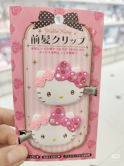 Sanrio｜ Bangs Clip Deluxe华丽水钻脸型刘海夹/发夹/1对入｜约5.3×1×4cm