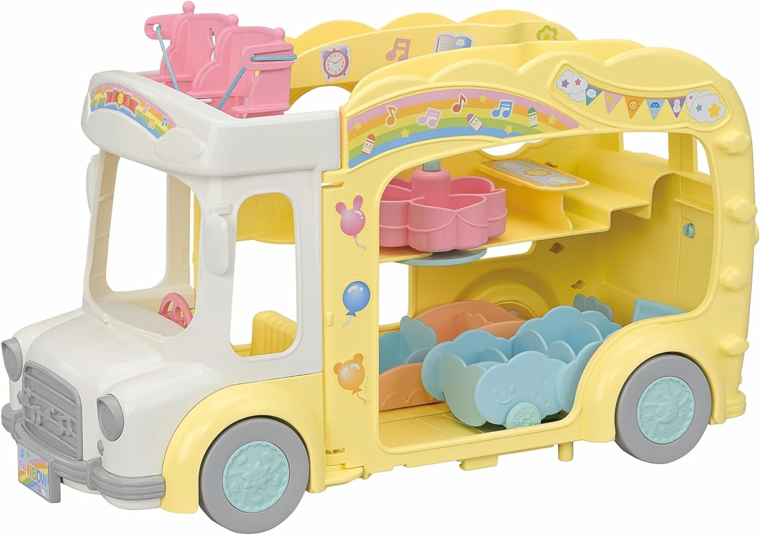 SylvanianFamilies森贝儿家族｜Rainbow Fun Nursery Bus 彩虹校车套组/不含玩偶/套组/玩具/过家家5744