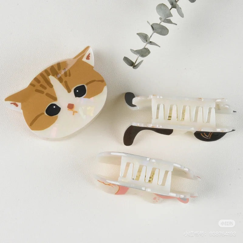 Mofusand｜Pearl Acrylic Hair Claw Clip - Cat｜H60 × W80 × D45mm approx.